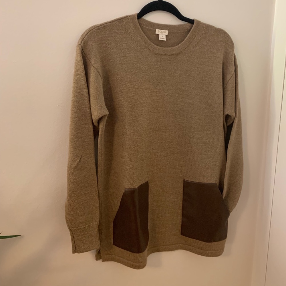Jcrew sweater with leather detail